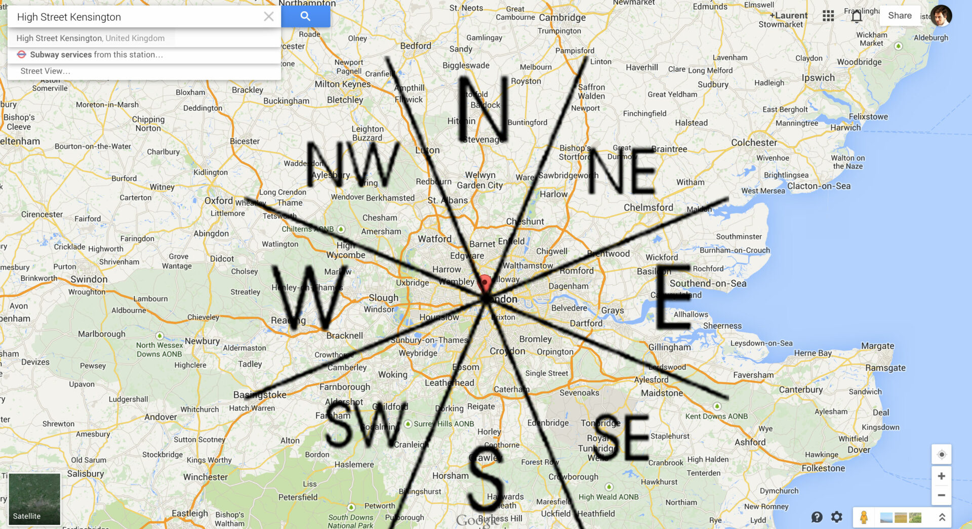 Directions from Kensington